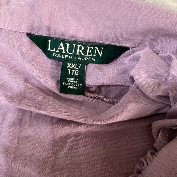 Lauren Ralph Lauren Lilac Long Sleeve Tie Neck Blouse Womens XL Classy Preppy - Picture 8 of 9